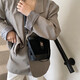 High-end texture retro niche bag for women 2025 new autumn and winter versatile crossbody bag popular hand bucket bag black