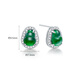 Chao Acer Light Chasing Gourd Round Jadeite S925 Silver Earrings Women's Silver Earrings Ice Type Gift for Girlfriend's Birthday Gourd One Pair Contains Silicone Ear Plugs
