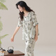 Modal Pyjamas für Frauen im Sommer, Tianshi Baumwolle kurzärmelige, geschnittene Hosen Strickjacke losen dünnen Tupfen lässiger, zufälliger Home-Kleidungsstück 1342 M 80-100jin [Jin gleich 0,5 kg]
