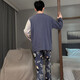 Munas largas de verano y otoño de pijamas de algodón puro de algodón de algodón de algodón de ropa para hombres de ropa para hombres.