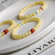 Fat Donglai quality natural raw mineral Russian material white flower beeswax old type barrel bead bracelet Buddha beads cultural play original boutique women's boutique bracelet diameter 9mm