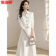 
Hengyuanxiang white shirt dress attended important occasions in spring and autumn, temperament, famous lady goddess style, long dress, white dress, XL 115-125Jin[Jin equals 0.5 kg]
