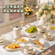 Ouoety Underglaze Colored TableWares Set 2025 Neue Schalen im Haushaltscreme-Stil von hoher Präzisionsschale und Häftstäbchen Haushaltsbewegungsschalen [10 Schalen 10 Teller] Yubai Dream 20-teiliges Set GB-854