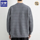 ROMON Henry collar sweater for men in autumn and winter, new thickened warm sweater for men, three-button inner base layer, dark gray M, about 95-115 Jin Jin equals 0.5 kg, can be worn