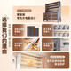 
Jinzhiluo kitchen stone siding sideboard integrated wall cabinet cabinet cupboard microwave oven storage dustproof sideboard storage rack stone slab simple white-60*42*157cm