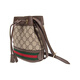 Gucci (Gucci) Ophidia Retro Old Flower Logo Striped Gurting Drawschnall -Leinwand Leder -Eimer -Tasche Crossbody -Umhängetasche Basis -Pack (Bag + Staubbeutel)