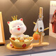 Yunya Lucky Cat Wohnzimmer Eingangsaufbewahrungsschlüssel und wohlhabende Ornamente für Hauseinrichtungsdekorationen bewegte Geschenke Yuanbao Rettung Katze + Holzrahmen + Fotorahmen + Ballon Katze 2 Katzen