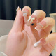 My Seven Days Internet Celebrity Wearing Armor Medium-Length White Bow Diamond Chain Sweet Nail Patch Removable Manicure BY1047 Crystal Purple Butterfly Glue Style