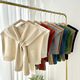 
Korean style knitted shawl for women in autumn and winter air-conditioned room knitted cross large shawl fashionable versatile solid color scarf camel 90cm