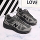 GEBBAS [878 retro shoes] Fashion sports shoes 878 versatile casual running shoes men's fur dad Yuanzu gray 878-1 40