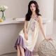 Victoria's style summer suspender nightgown for women's new pure cotton student Korean version sweet and slim and cute bow sleeveless pajamas for girls CA6167 (nightskirt) M size recommendation (85-105Jin [Jin equals 0.5 kg])