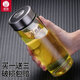 希诺（HEENOOR）希诺单层玻璃杯加厚透明水晶时尚男女士便携车载家用小号泡茶杯子 xn-6076 695ml 送杯杯刷 0只