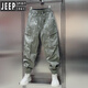 JEEP SPIRIT2025夏季新款高端束脚工装裤男士宽松痞帅薄款百搭哈伦休闲运动裤 灰色 H25-11 2XL