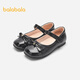 Balabala children's shoes, girls' Birkenstock shoes, 2025 new spring and autumn princess shoes, ballet style shoes, soft sole performance shoes, trendy black 90001 32 (foot length 19.8-20.2/inner length 21)