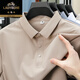Classic car high-end ice silk short-sleeved T-shirt 2025 summer new fabric traceless business casual lapel shirt POLO shirt men 12358 haze blue 5XL