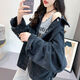 乐僖贝俫ins原宿风牛仔外套女秋装韩版宽松棒球服 9926#图片款【蓝色】 S 【建议80--100斤】