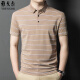 CEO Yageol Mulberry Silk Kurzarm T-Shirt für Männer 2025 Sommer neu gestreiftes Lappel mittlerer Alters-Outfit Polo-Hemd für Männer 826 Green M 165 [Vorgeschlagen 100-125jin [Jin gleich 0,5 kg]]