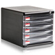 
Deli/9795 desktop file cabinet transparent drawer office storage cabinet storage box plastic a4 with lock 4 layers 9794 dark gray default