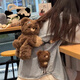 Bien-out mignon petit sac d'ours sac à dos peluche poupée sac à école fille d'anniversaire cadeau fille sac à dos carton de bœuf marron bœuf marron