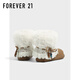 FOREVER21 Bohemian Snow Boots Women's 2025 Winter New Plush Thickened Outdoor Versatile Warm and Anti-Slip Casual Cotton Shoes