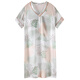 Fenshiman nightgown for women in summer ice silk short-sleeved long pajamas 2025 new summer imitation silk pregnant mother dress 9928 M