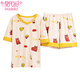 Modal 2025 Sommer neuer Pyjamas für Frauen Dünne koreanische Stil süße Prinzessinstil Kurzärärmelte Casual Home Clothing Zweiteiler gelb GXT6630 2XL (Empfohlen 135-150jin [Jin Equals Equals ° C])