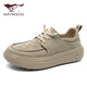 Sept chaussures de planche de loup chaussures masculines Nouvelles chaussures de haricot entièrement appariées pour hommes non glissants pour hommes, chaussures en toile en une étape de couleur pour hommes [taille de chaussures en cuir standard] 38 (240 mm)
