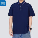 真维斯（Jeanswest）短袖POLO衫夏季纯色绣标上衣服polo衬衫 黑色698 L （建议100-110斤）