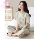 Victoria's Style Cotton Ladies Pyjamas Set Summer Summer Pure Cotton Kurzärmel-Cartoonhose Koreanische Kleidung im koreanischen Stil kann draußen im Sommer Y9712 m getragen werden (empfohlen 75-95jin [Jin gleich 0,5 kg]))
