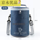 Baichunbao thickened thermal bag portable lunch bag large capacity aluminum foil refrigerated bag rice bag lunch box bag with rice bucket navy medium long-lasting thermal insulation
