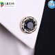 EOEP复古金男士胸针深邃蓝圆形人造星空石领针西服西装别针胸花领扣 浩瀚星空石金色 胸针胸花