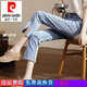 Pierre Cardin Jeans para mujeres en primavera y verano 2023 Alta cintura elástica suelta holgazan de nueve pantalones de cigarrillo de nueve puntos 826 Azules elásticos de 9 puntos M [96-108Jin [Jin equivale a 0.5 kg]]