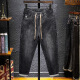 
Bao Qiaoxu summer jeans men's elastic waist high elastic loose fit casual pants men's Korean style trendy trousers 3883 black regular 29 106-115Jin [Jin equals 0.5 kg]