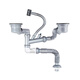 Submarine CSQ-12D double tank washing basin sewer pipe carrying basket 110 sewer pipe set side drainage against the wall to save space