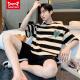 Catman Miiow New Pure Cotton Herren Pyjamas Sommer kurzärmeligte Pyjama-Sommer-Teenager Pure Cotton Home Clothing Set Shorts 5008 Männer (Baumwolle) 4xl [Vorgeschlagen 185-210jin [Jin gleich 0,5 kg]]]