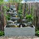 Tiantongtai Floor Rockery fließender Wasserfischteich Zirkulation Wasserfall Wasserfall Fengshui Rad Ornament im Innenhof Wohnzimmer Fortune -Dekoration Landschaft 5052+9039+5010
