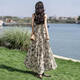 
Silk Cypress House Ink Floral Skirt 2025 Summer New Women's Spliced Fake Two-piece Sling Long Sling Dress