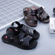 Huilirui [Vietnam Rubber] Korean version of non-slip casual men's sandals comfortable and durable dad's shoes men's sandals new in summer 698 black (anti-slip upgraded version) 39 (suitable for 38)