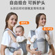 COOKSS婴儿背带抱娃神器婴儿双肩前抱式宝宝大童0-3岁简易纯棉防晒透气 卡斯灰可拆式护头