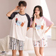 Langsha pareja pijama para mujeres en verano algodón puro 2025 nuevos pantalones cortos de manga corta para hombres, dibujos animados puede usar traje de ropa para el hogar afuera 844 mujeres m