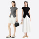 Respiración profunda respiración profunda para mujeres pequeñas mangas voladoras de cuello redondo de mujer Sweater de tenis de tenis A301972 Negro M (3)
