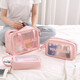 JD Logistics ins transparent waterproof toiletry bag dry and wet separation portable large capacity travel cosmetic bag large pink medium toiletry bag
