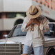 LZJV Sombrero de paja Hombres y mujeres Viajes de verano Hombres hombres de moda