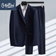 GOLDLION G+ Goldlion Advanced Striped Suit Men's Business Professional Wool Formal Suit Mid-Slit Versatile White-Collar Sale Blue Stripe S 165