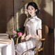 
ZHIDOUDOU new Chinese cheongsam imitation acetate retro long slim-fit Chinese style young girl simple and elegant modified daily cheongsam 9227 S 80--90Jin [Jin equals 0.5 kg]