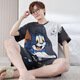 UKUHPK Herren-Kurzärärer-Pyjamas für Sommer dünne lose Plus-Größe Home Clothing Set 6630 Crayon Shin-Shi M [Vorgeschlagen 90-100 Jin [Jin ist 0,5 kg]]]