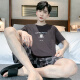 Calculat&Keen（CALCULAT&KEEN） CK睡衣男夏季纯 棉薄款短袖短裤可外穿休闲男士加大码凉感家居服 9928# L [建议100-120斤]