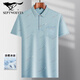 Septwolves Daddy Anzug Sommer Revers Ice Seide Kurzärärmelte T-Shirt mittleren Alters und ältere Männer dünne T-Shirt ältere Männer halbärmelige Basis-Kleidung T-Shirt-9851 Grau Real Pocket XL 52/175