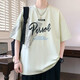 Opeodly2025 neuer Teenager kurzärärmig T-Shirt Herren trendige Sommer High School-Schüler gutaussehende Kinder Sommerkleidung Top JT693 Black M.