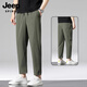 JEEP SPIRIT冰丝裤子男款宽松直筒男士2025新款男生九分休闲裤男夏季薄款 719黑色 M